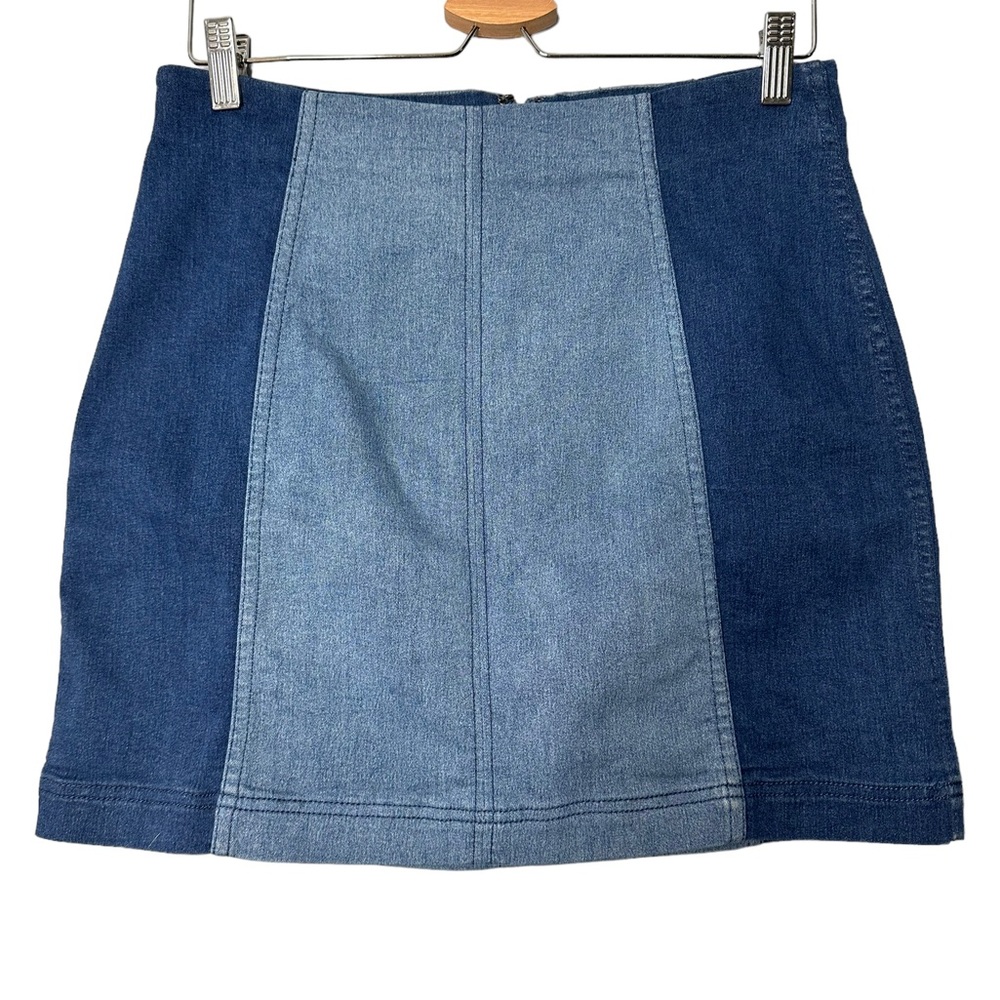 Free People Modern Femme Color Block Mini Skirt in Dark Blue - Picture 3 of 7
